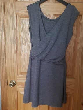 Patagonia Gray Sleeveless Wrap-Front Dress